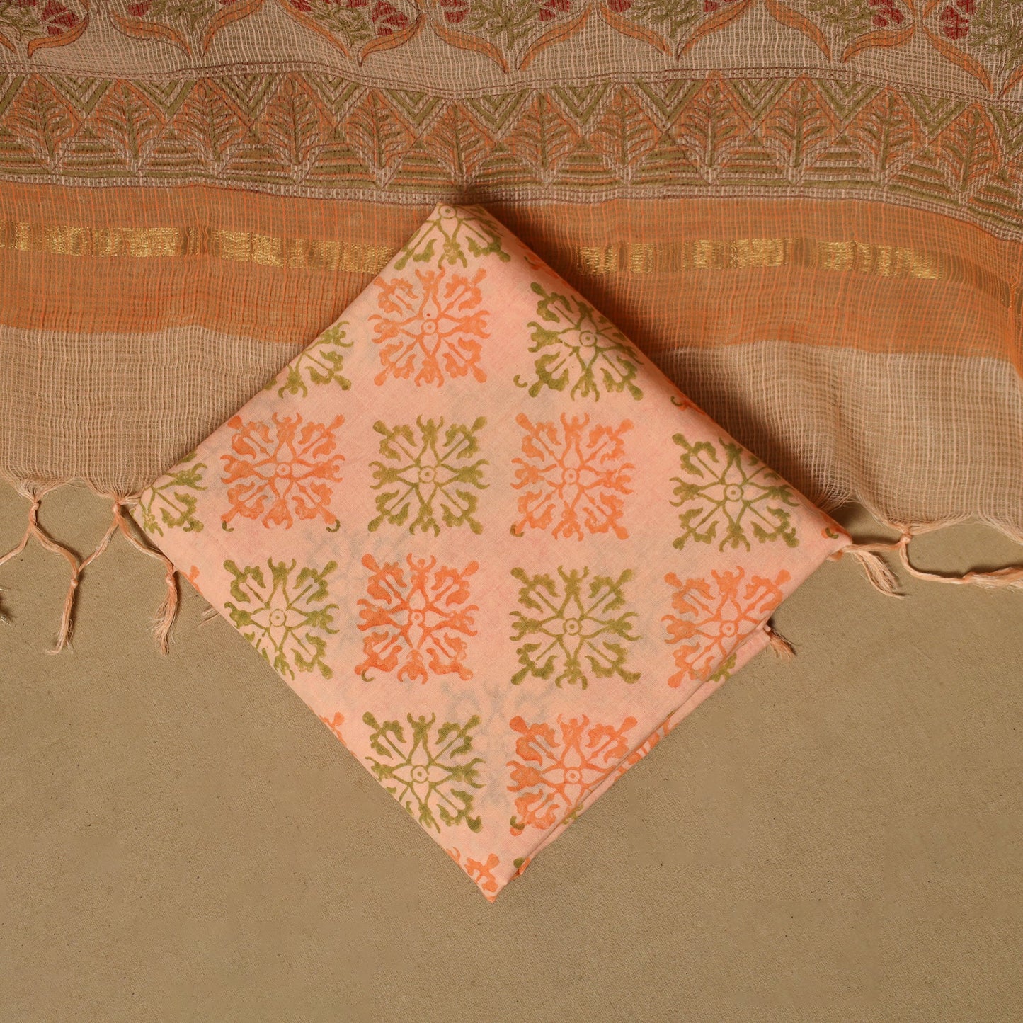 3pc kota doria cotton sanganeri unstitched dress material