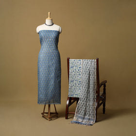 3pc kota doria cotton sanganeri unstitched dress material