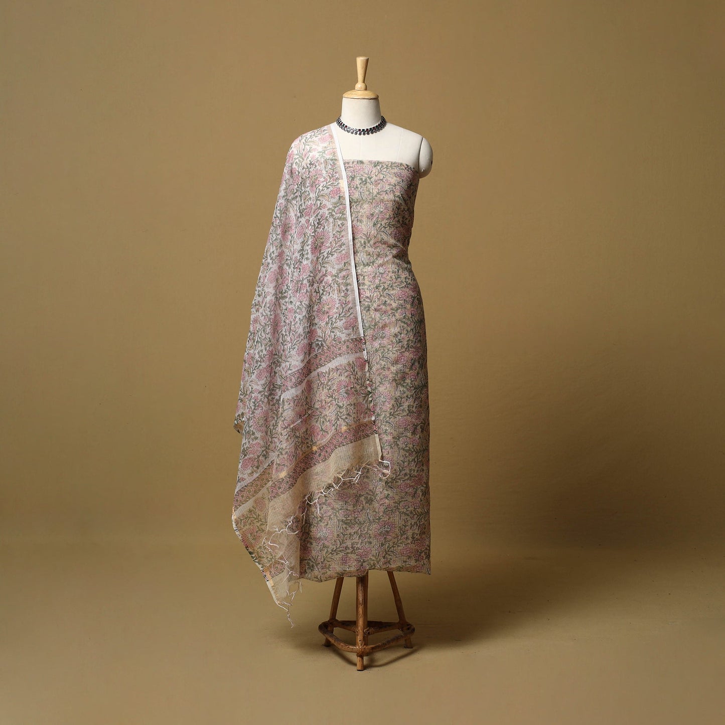 3pc kota doria cotton sanganeri unstitched dress material