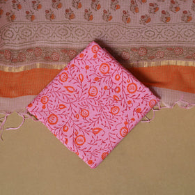 3pc kota doria cotton sanganeri unstitched dress material