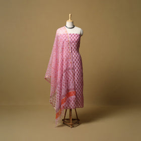 3pc kota doria cotton sanganeri unstitched dress material