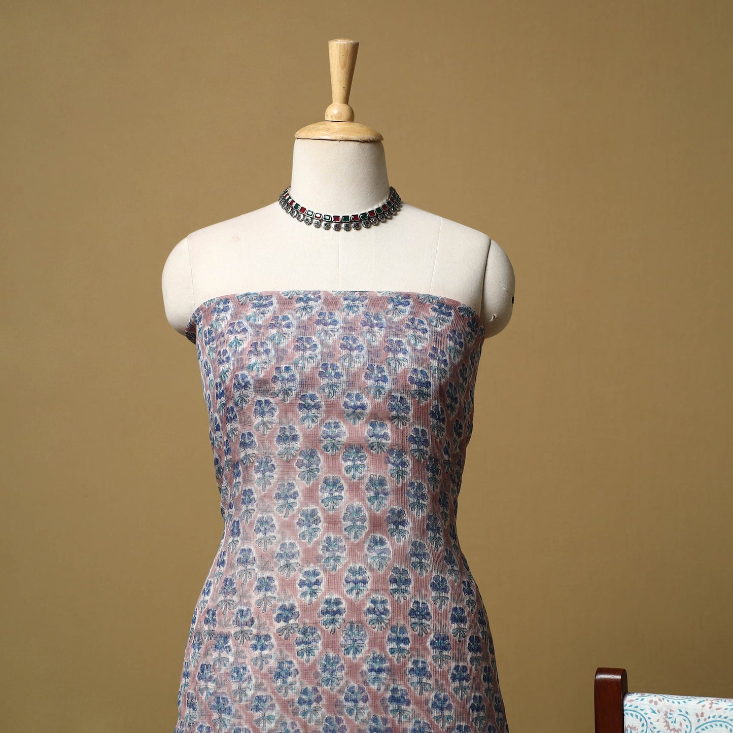 3pc kota doria cotton sanganeri unstitched dress material