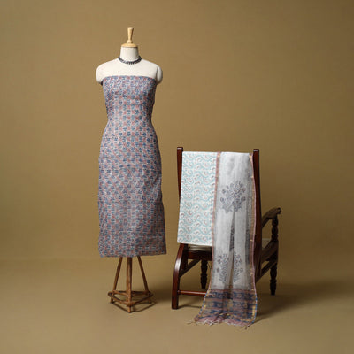 3pc kota doria cotton sanganeri unstitched dress material