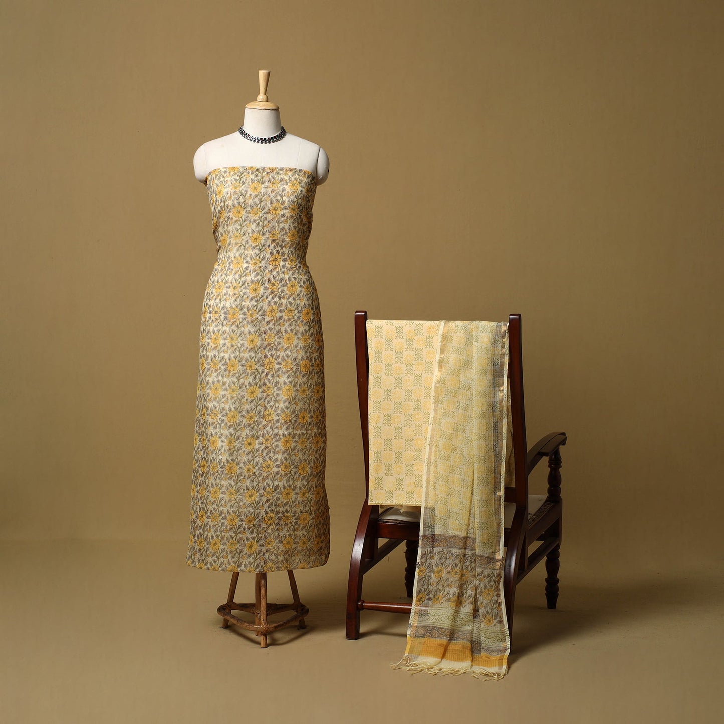 3pc kota doria cotton sanganeri unstitched dress material