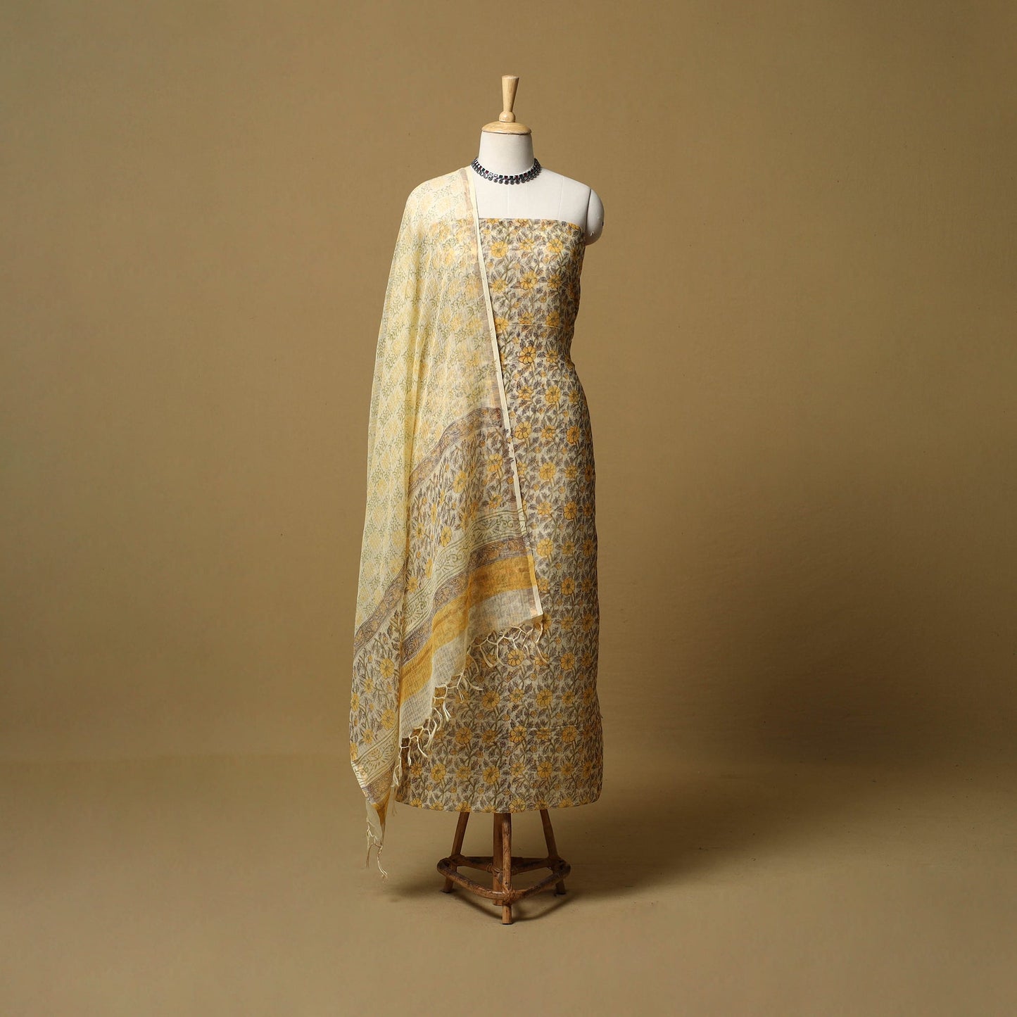 3pc kota doria cotton sanganeri unstitched dress material