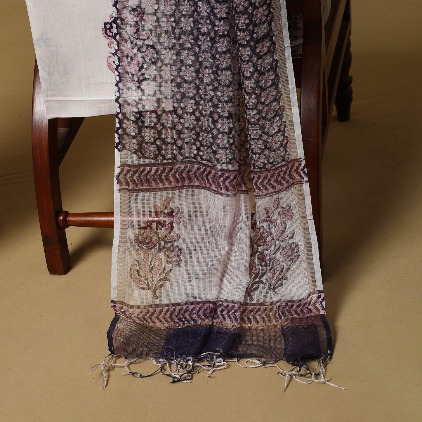 3pc kota doria cotton sanganeri unstitched dress material