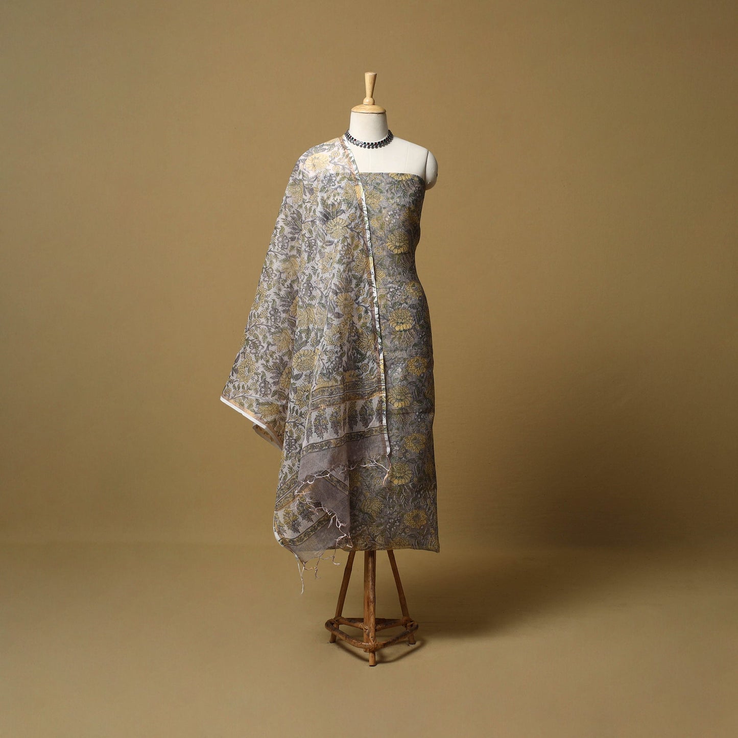 3pc kota doria cotton sanganeri unstitched dress material