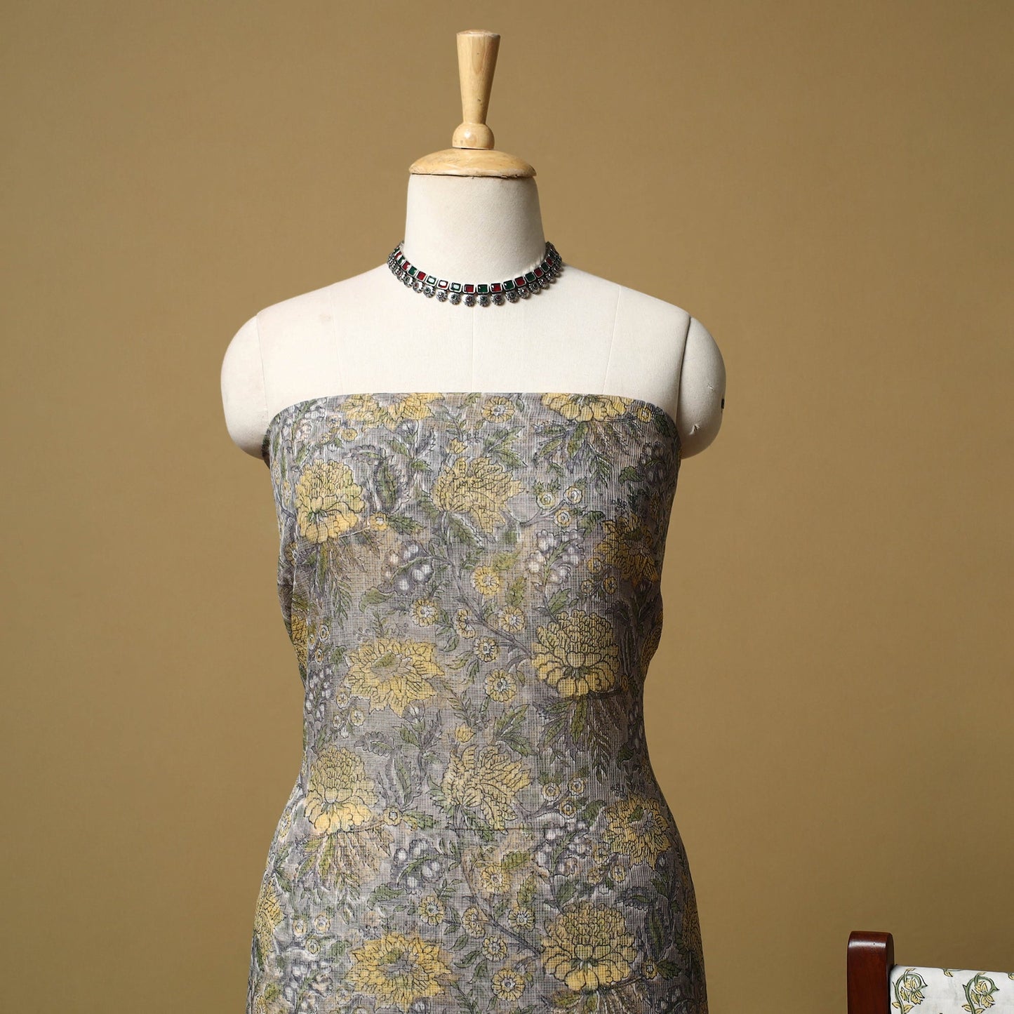 3pc kota doria cotton sanganeri unstitched dress material