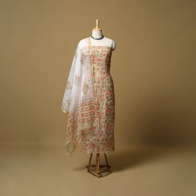 3pc kota doria cotton sanganeri unstitched dress material