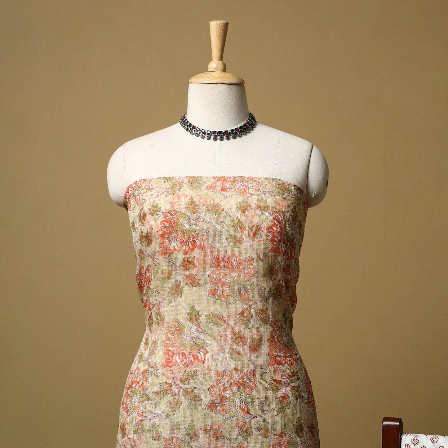 3pc kota doria cotton sanganeri unstitched dress material