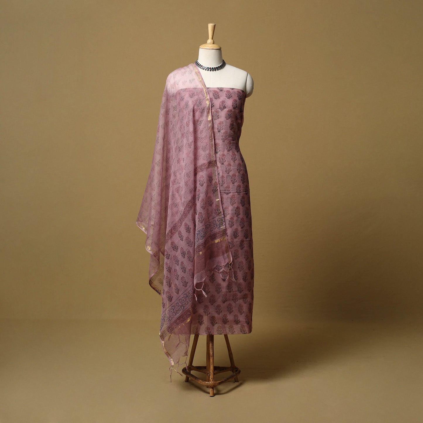 3pc kota doria cotton sanganeri unstitched dress material