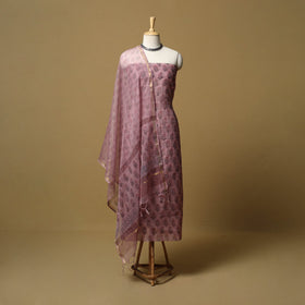 3pc kota doria cotton sanganeri unstitched dress material