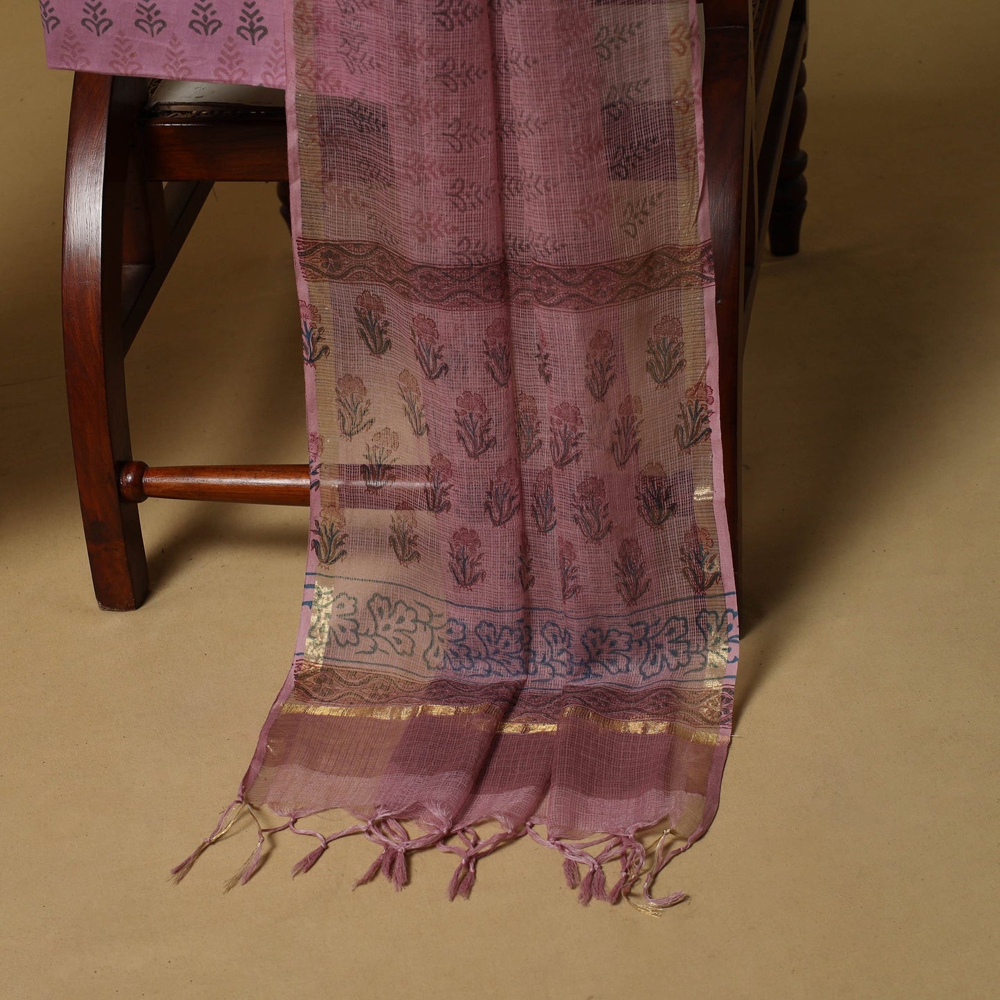 3pc kota doria cotton sanganeri unstitched dress material