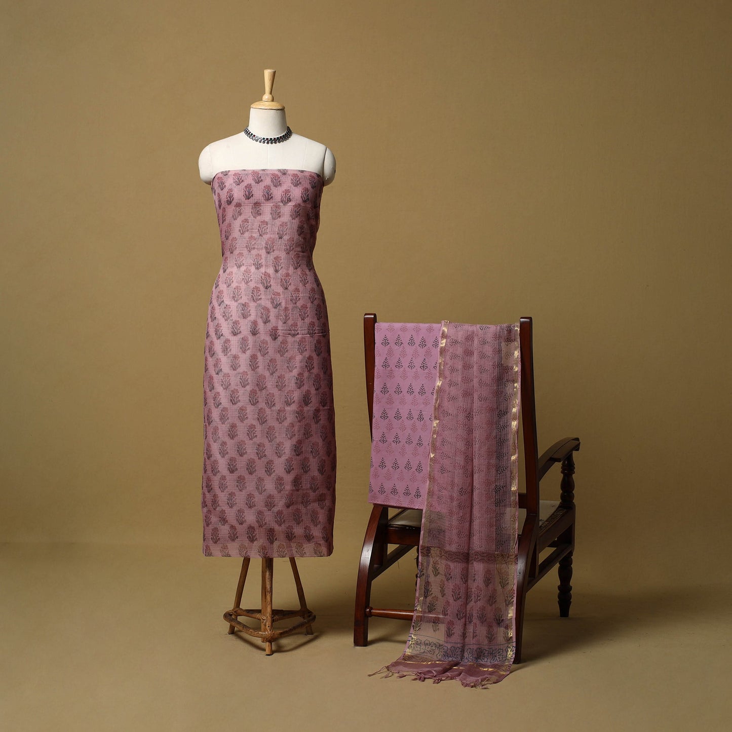 3pc kota doria cotton sanganeri unstitched dress material