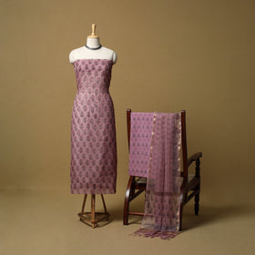 3pc kota doria cotton sanganeri unstitched dress material