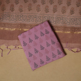 3pc kota doria cotton sanganeri unstitched dress material