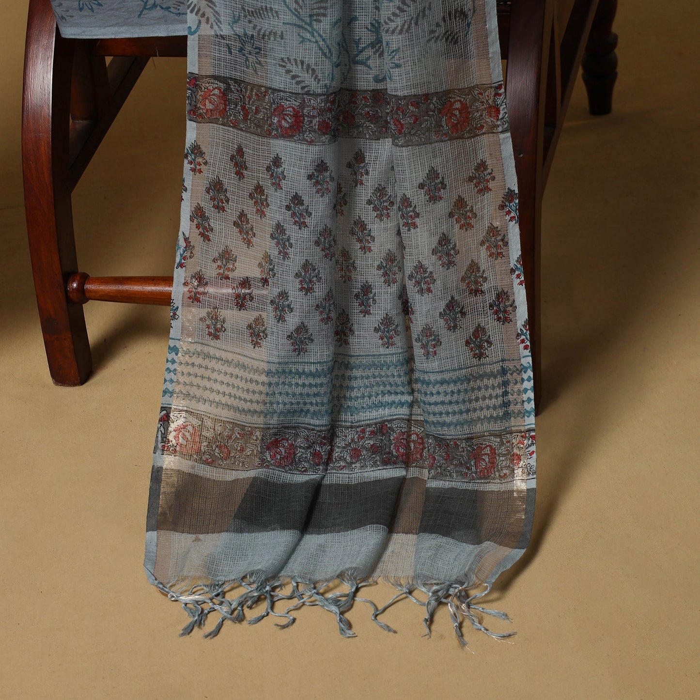 3pc kota doria cotton sanganeri unstitched dress material