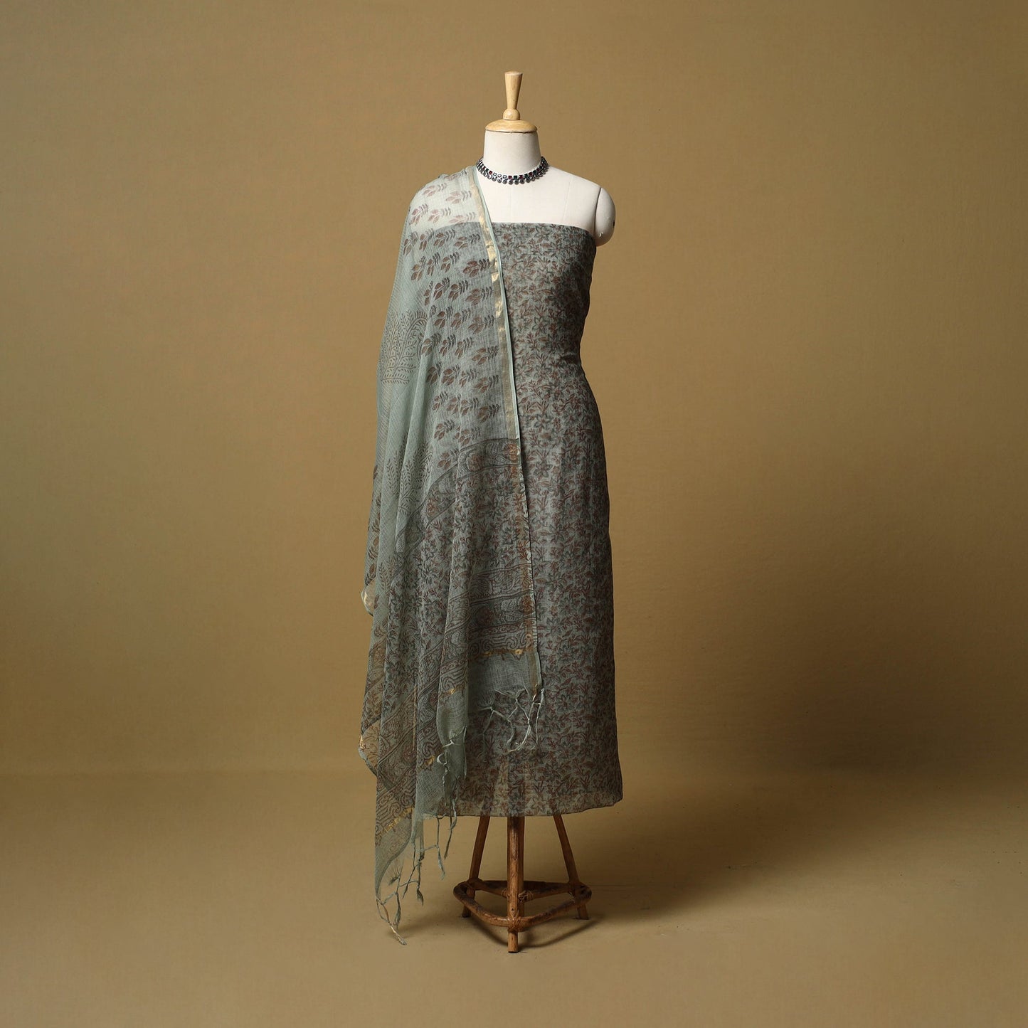 3pc kota doria cotton sanganeri unstitched dress material