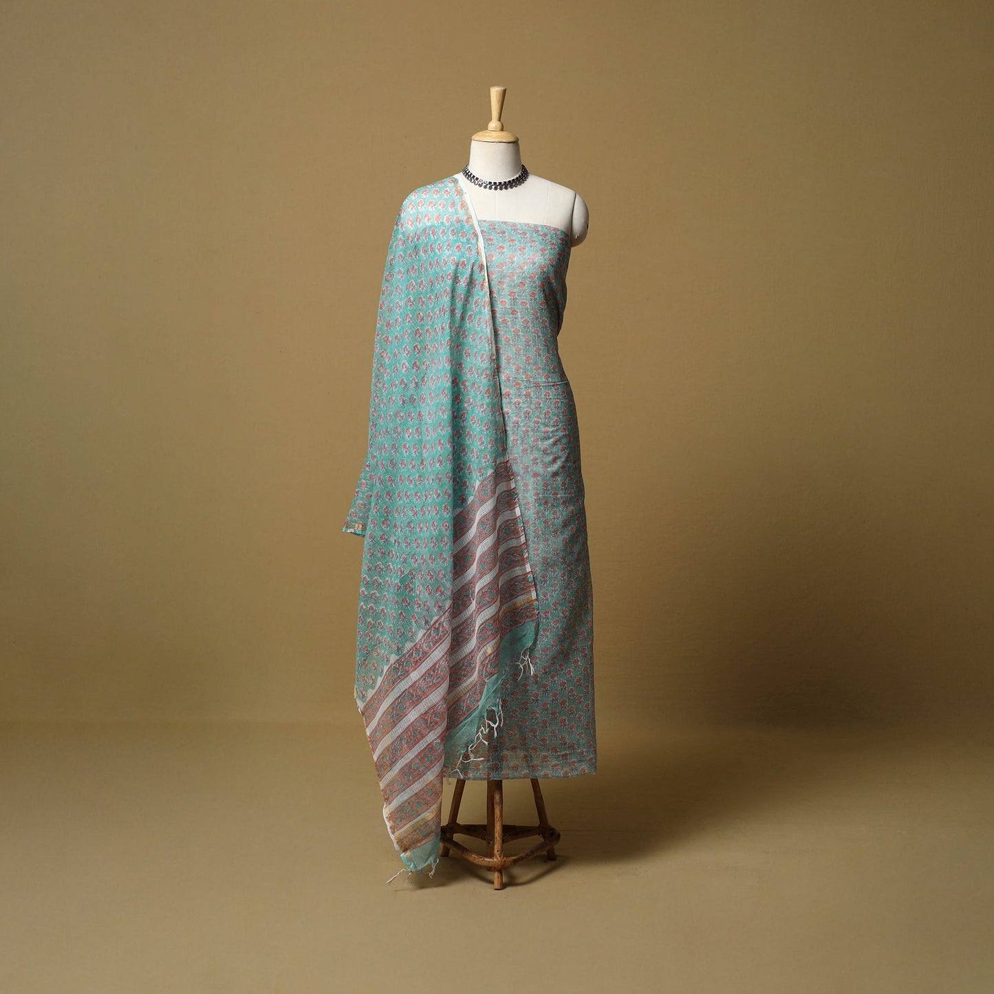 3pc kota doria cotton sanganeri unstitched dress material