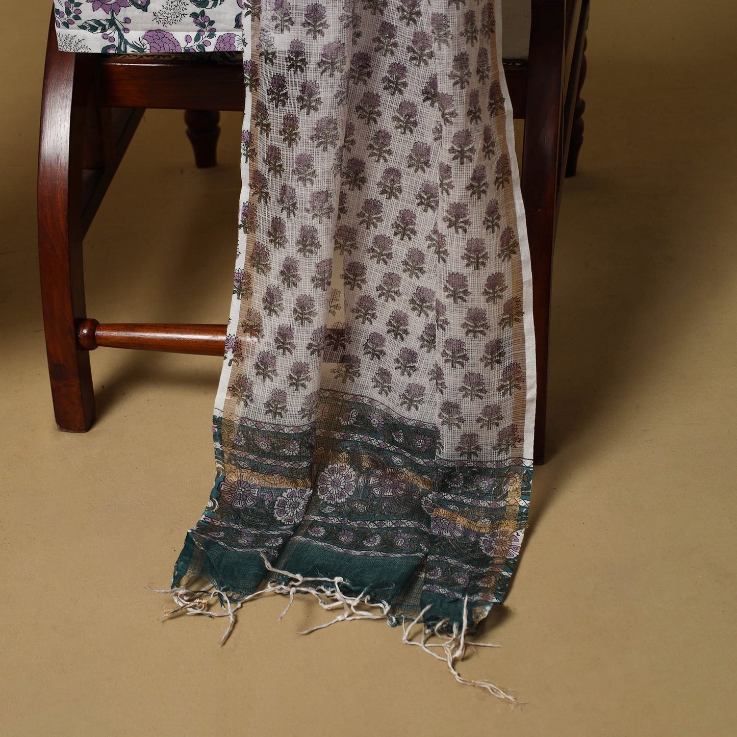 3pc kota doria cotton sanganeri unstitched dress material