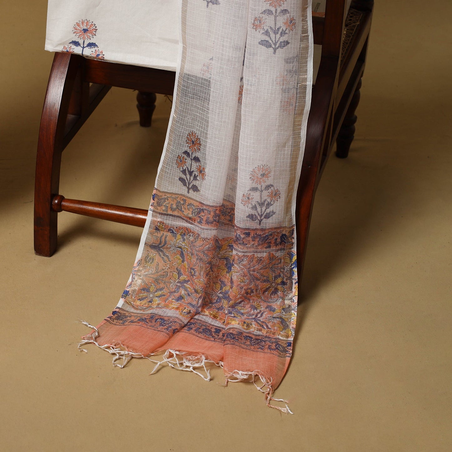 3pc kota doria cotton sanganeri unstitched dress material