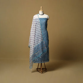 3pc kota doria cotton sanganeri unstitched dress material