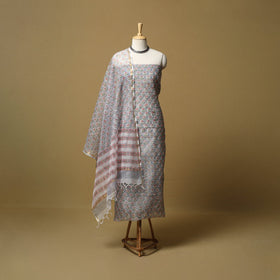 3pc kota doria cotton sanganeri unstitched dress material