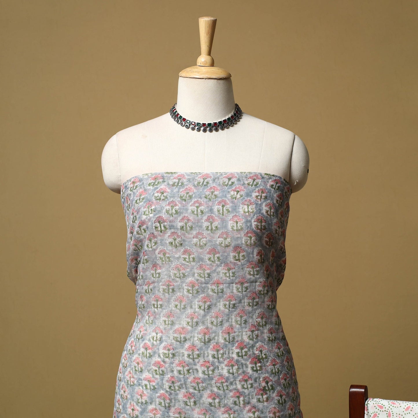 3pc kota doria cotton sanganeri unstitched dress material