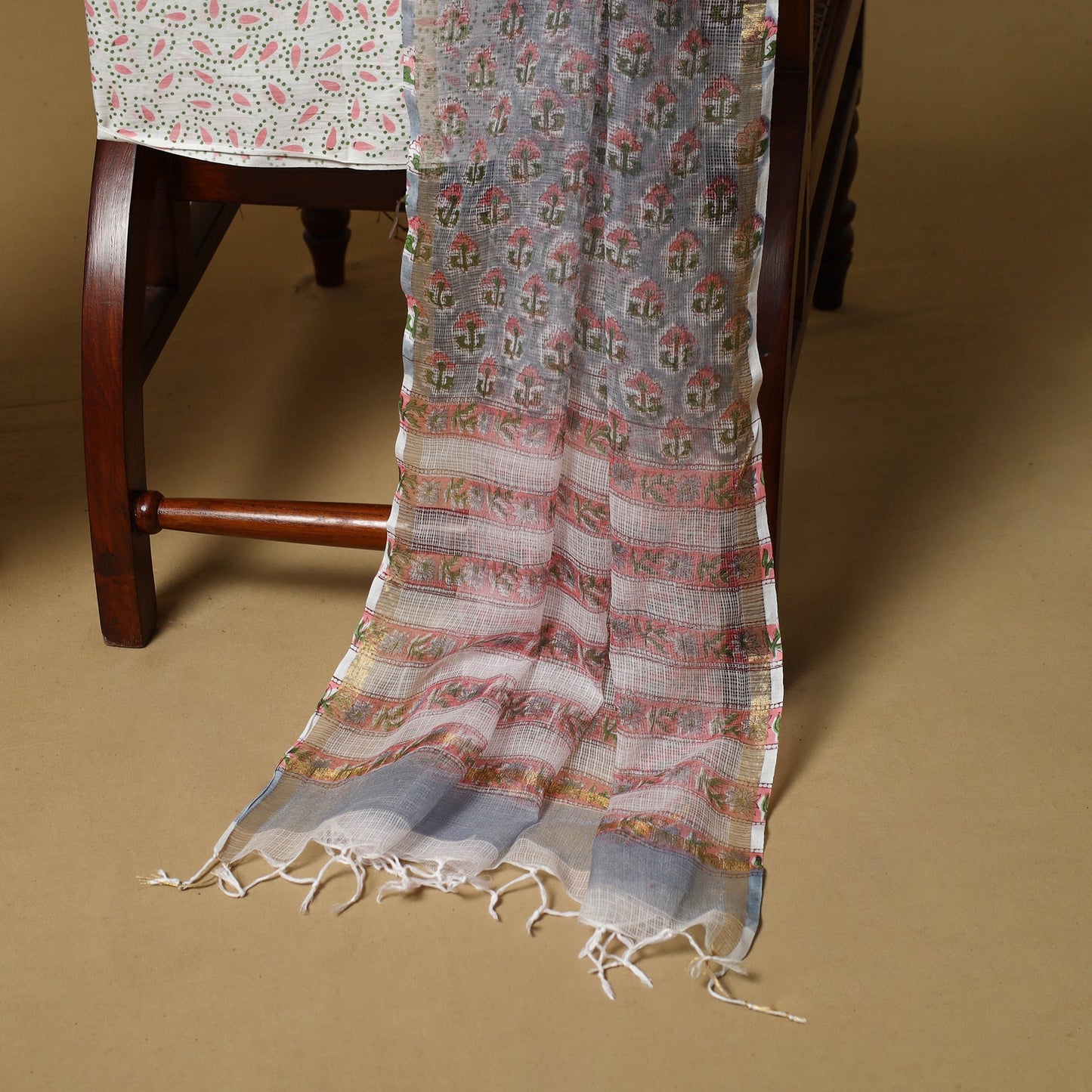 3pc kota doria cotton sanganeri unstitched dress material