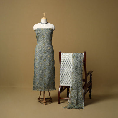 3pc kota doria cotton sanganeri unstitched dress material