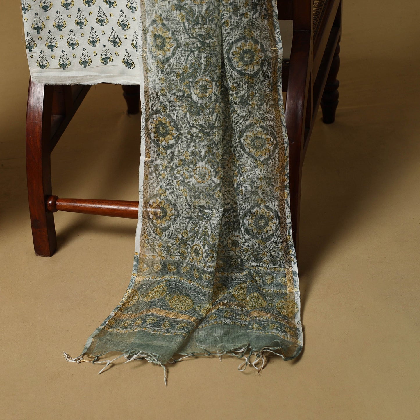 3pc kota doria cotton sanganeri unstitched dress material