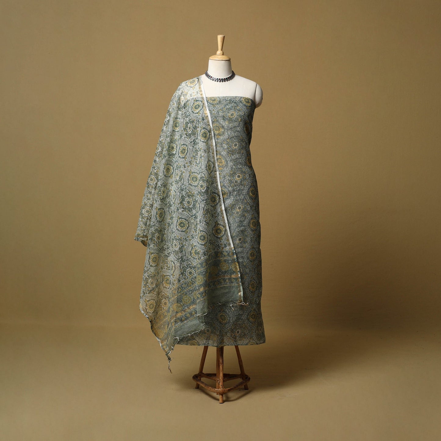 3pc kota doria cotton sanganeri unstitched dress material