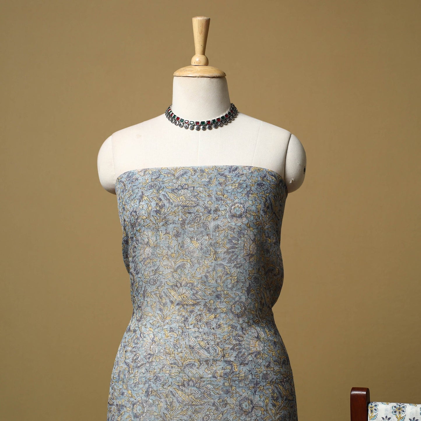 3pc kota doria cotton sanganeri unstitched dress material