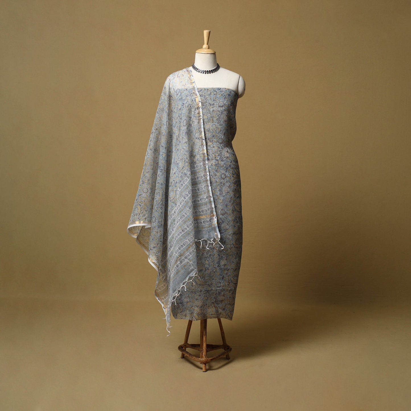 3pc kota doria cotton sanganeri unstitched dress material