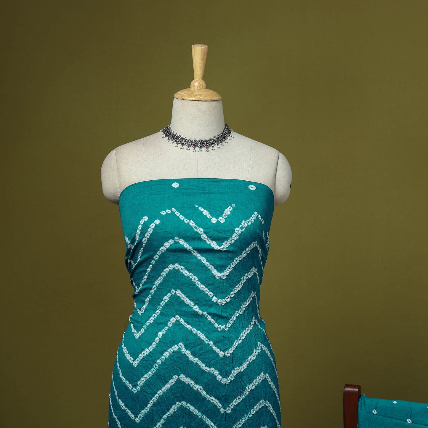 3pc kutch tie-dye satin cotton unstitched bandhani dress