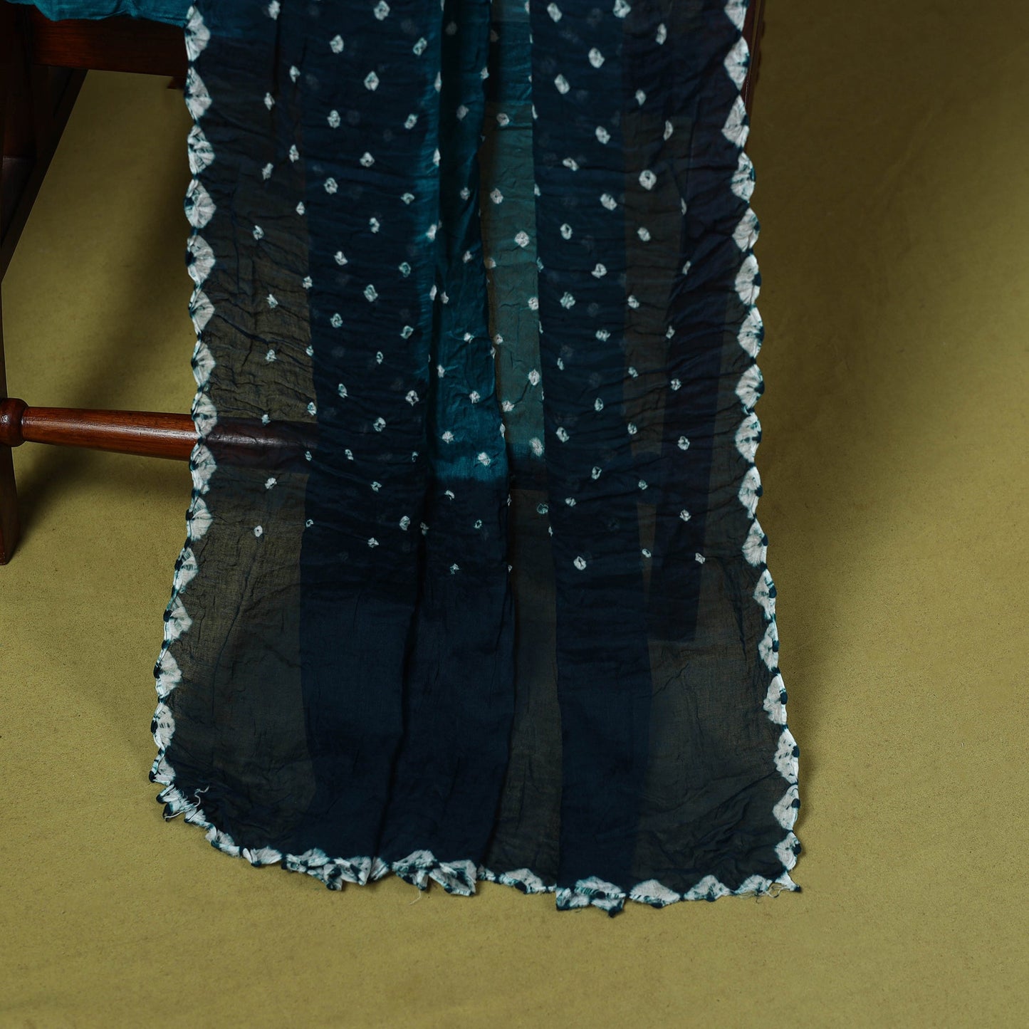 3pc kutch tie-dye satin cotton unstitched bandhani dress