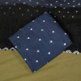 3pc kutch tie-dye satin cotton unstitched bandhani dress