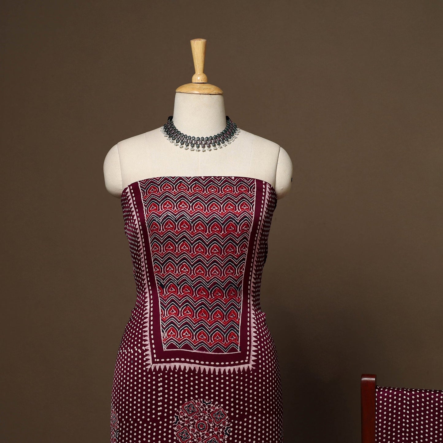 3pc natural dyed unstitched modal silk dress material 27