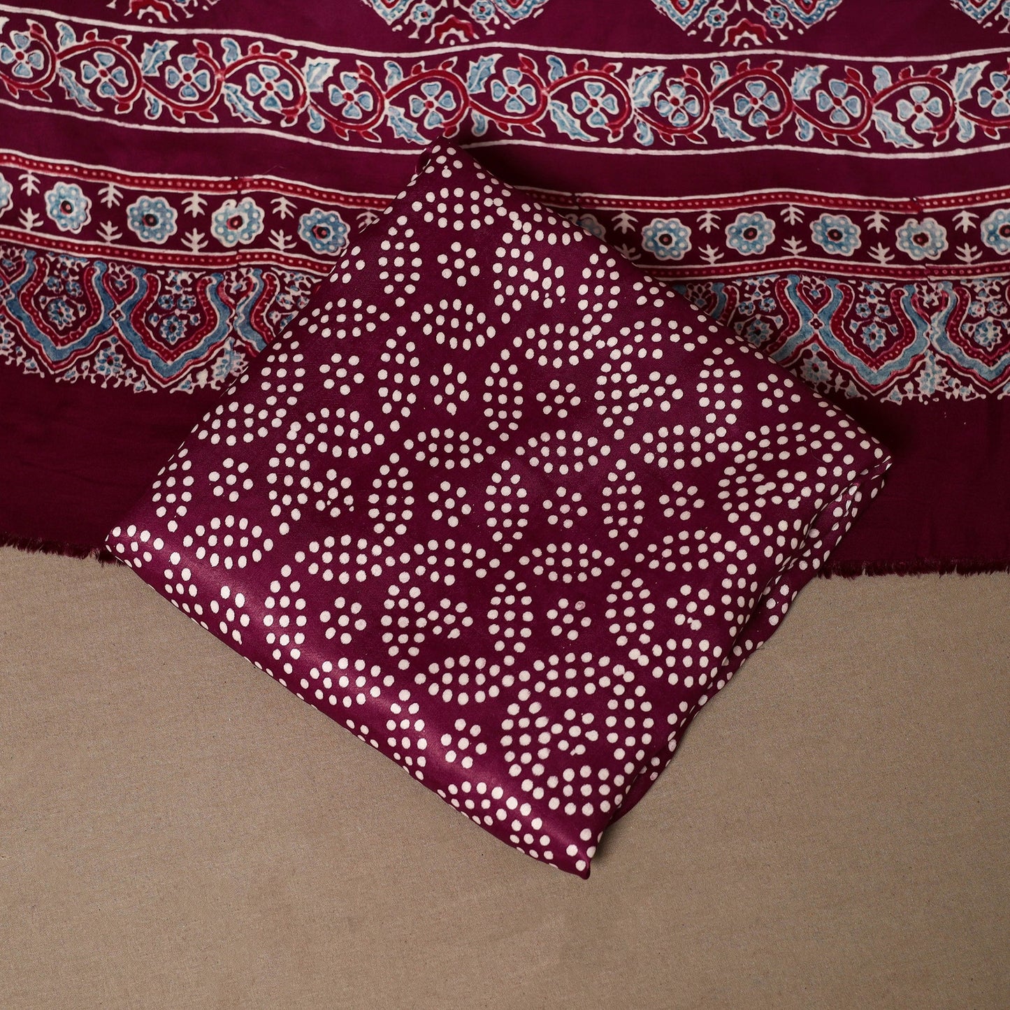 3pc natural dyed unstitched modal silk dress material 28