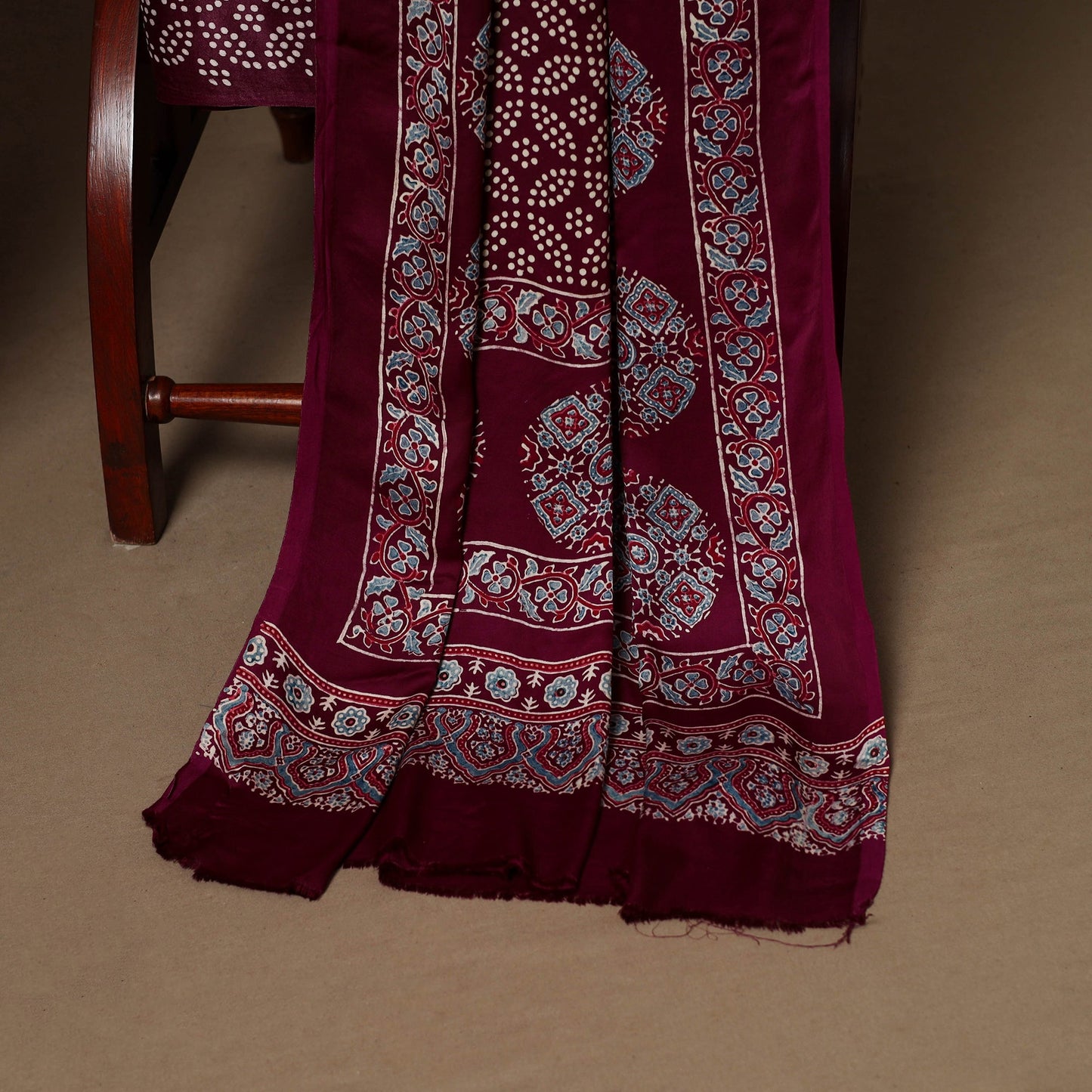 3pc natural dyed unstitched modal silk dress material 28