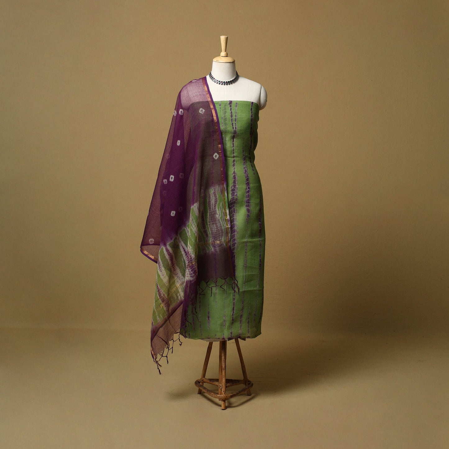 3pc tie-dye kota doria cotton shibori unstitched dress