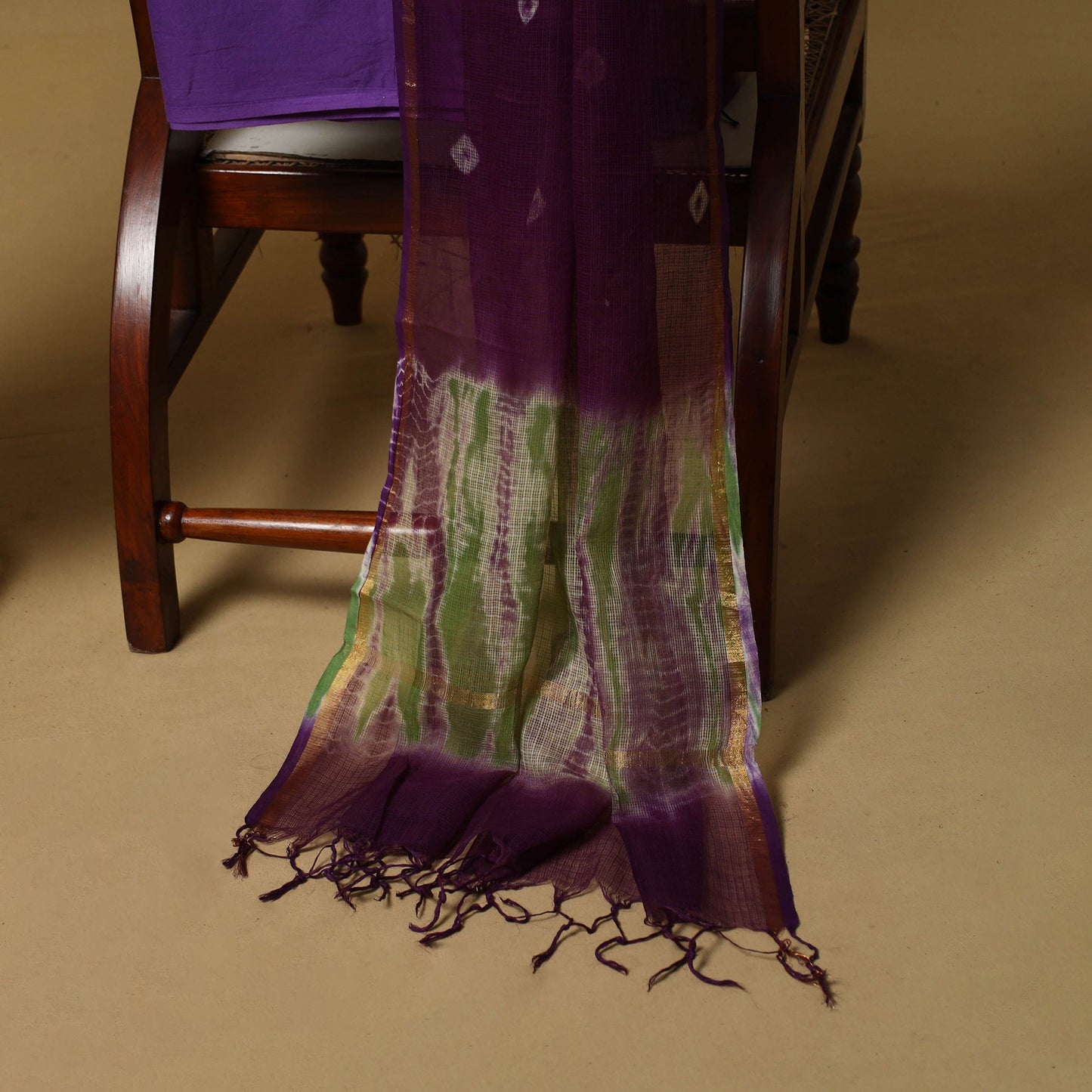 3pc tie-dye kota doria cotton shibori unstitched dress