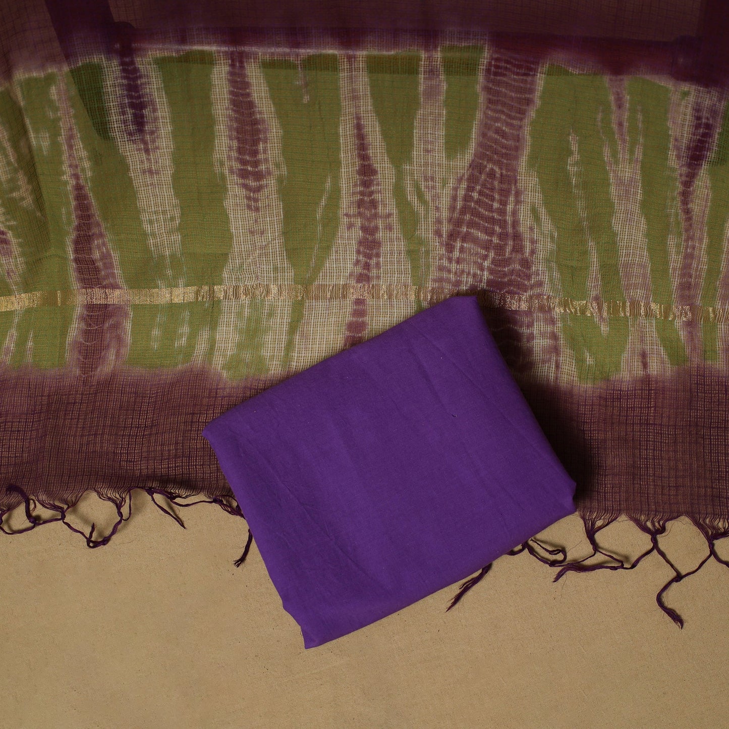 3pc tie-dye kota doria cotton shibori unstitched dress