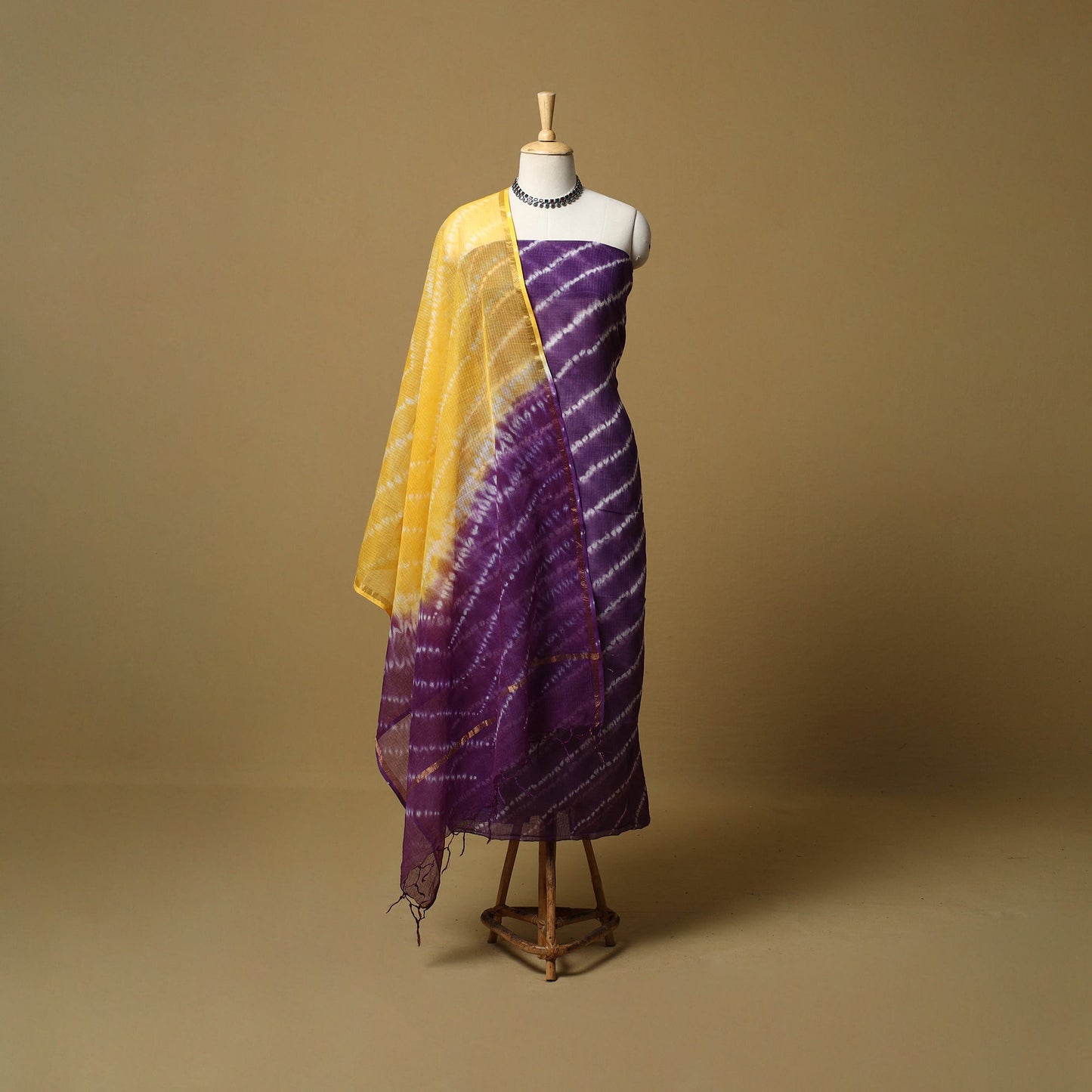 3pc tie-dye kota doria cotton shibori unstitched dress