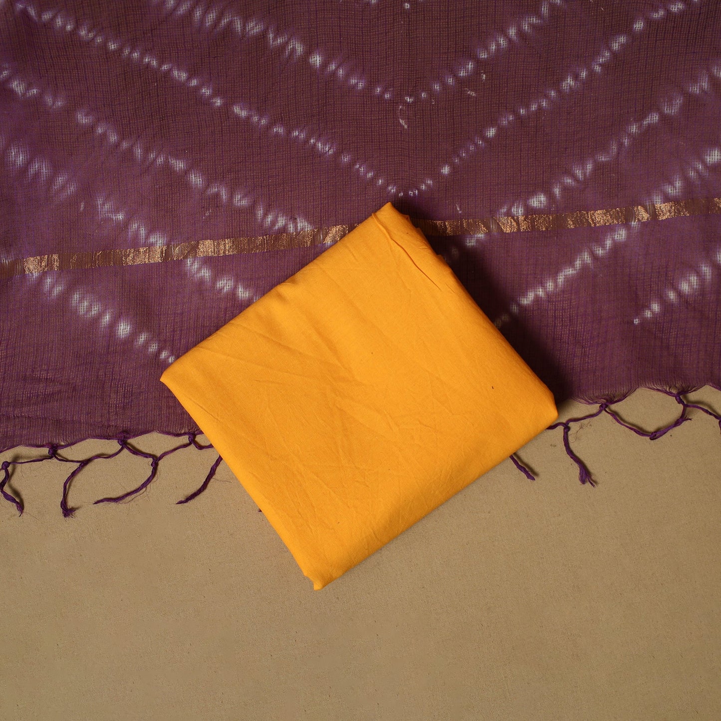 3pc tie-dye kota doria cotton shibori unstitched dress