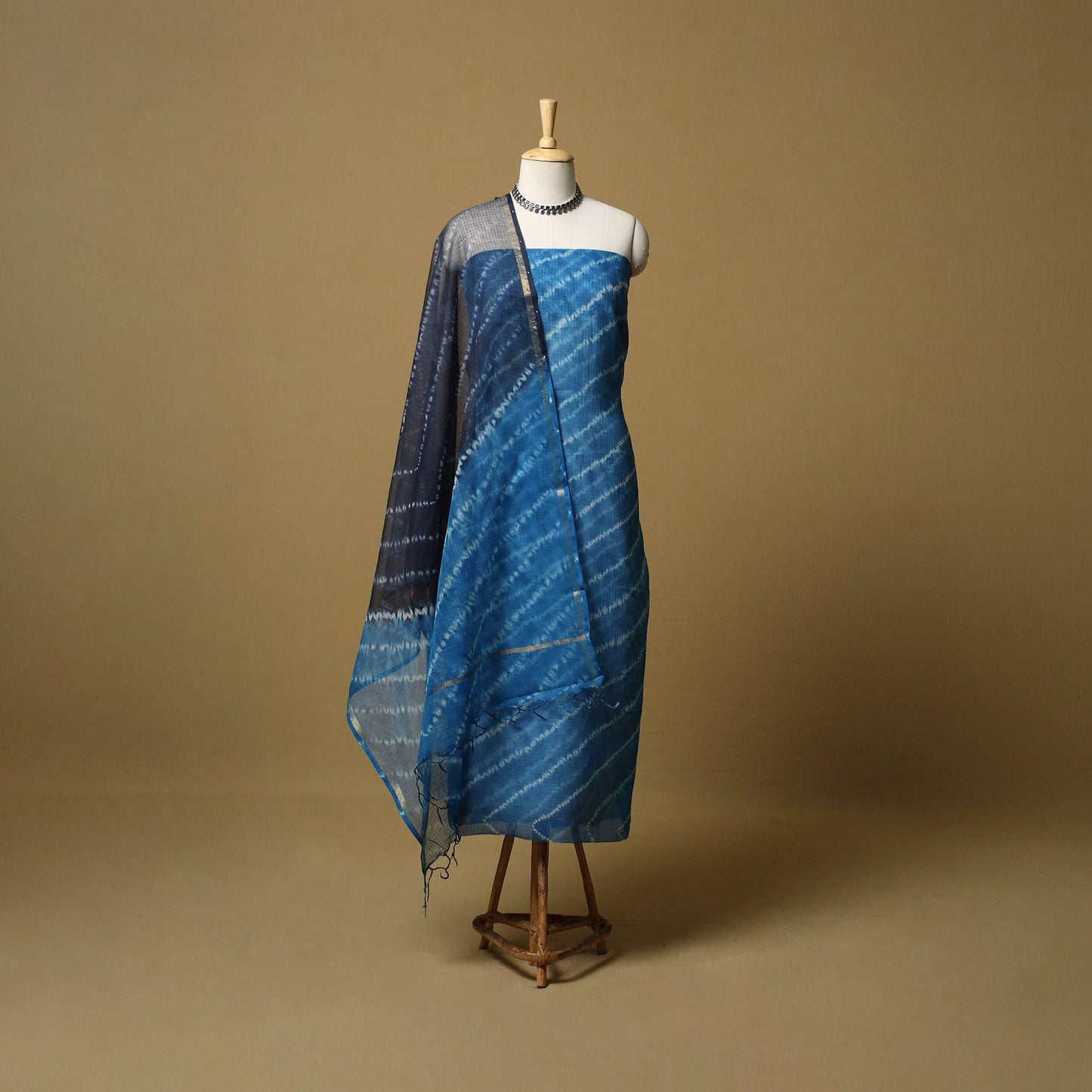 3pc tie-dye kota doria cotton shibori unstitched dress