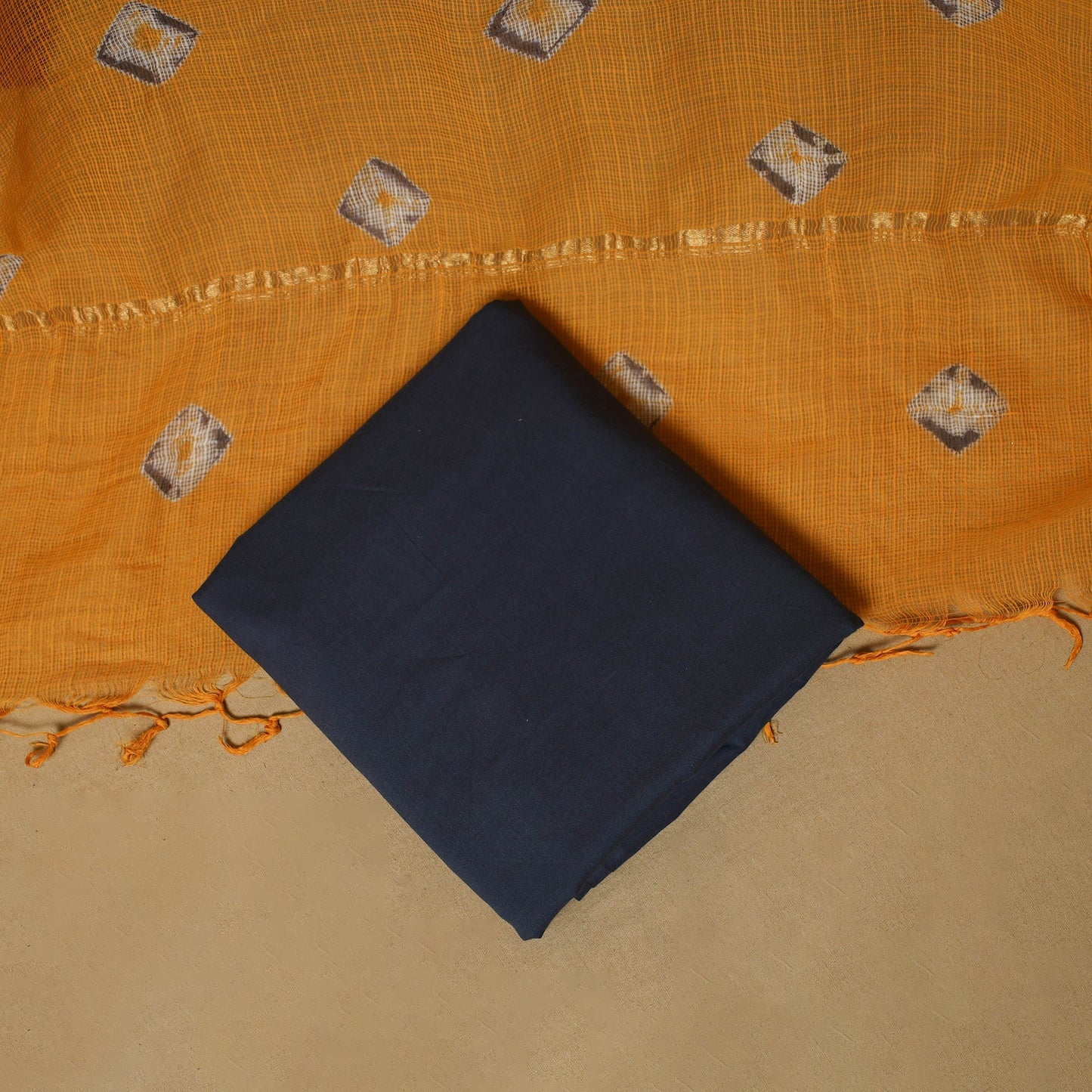 3pc tie-dye kota doria cotton shibori unstitched dress