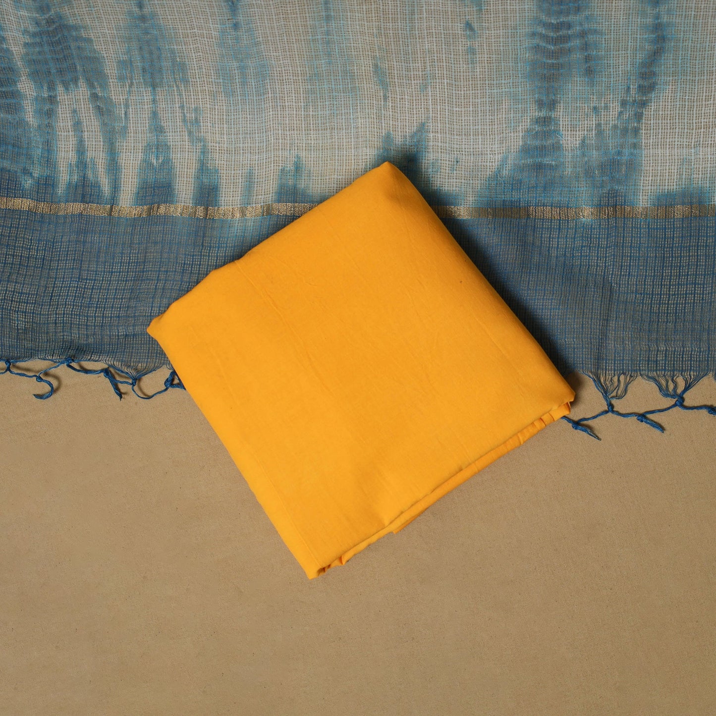 3pc tie-dye kota doria cotton shibori unstitched dress