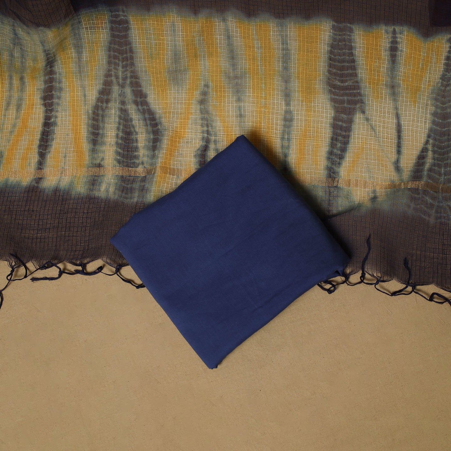 3pc tie-dye kota doria cotton shibori unstitched dress