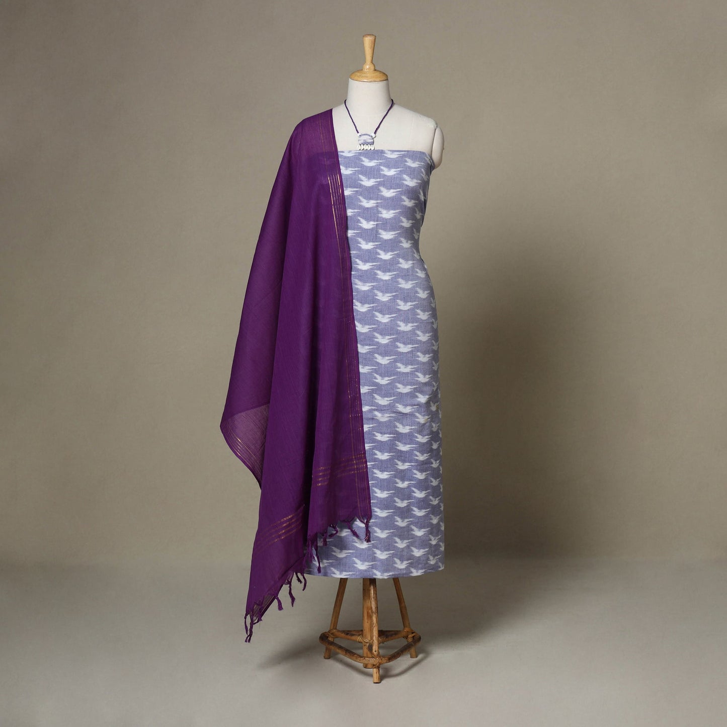 3pc unstitched maniabandha ikat dress material